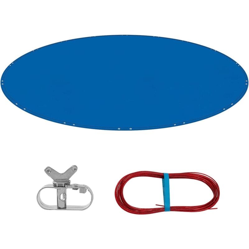 foto del prodotto telo copri piscina rotondo 610cm. per copertura per piscina di 500 550cm. telo impermeabile per esterno invernale in pe 200g m . con occhielli.