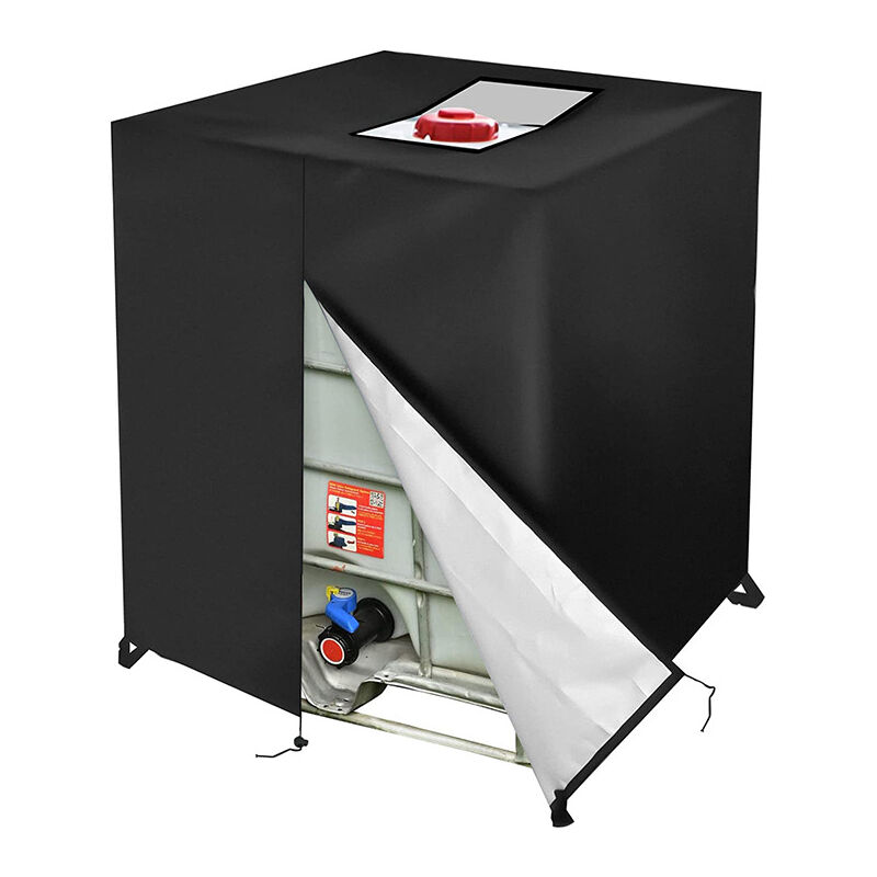 foto del prodotto telo copri serbatoio per acqua ibc 1000l, antipioggia, con cerniera, antivento, anti uv, 420d, resistente agli strappi
