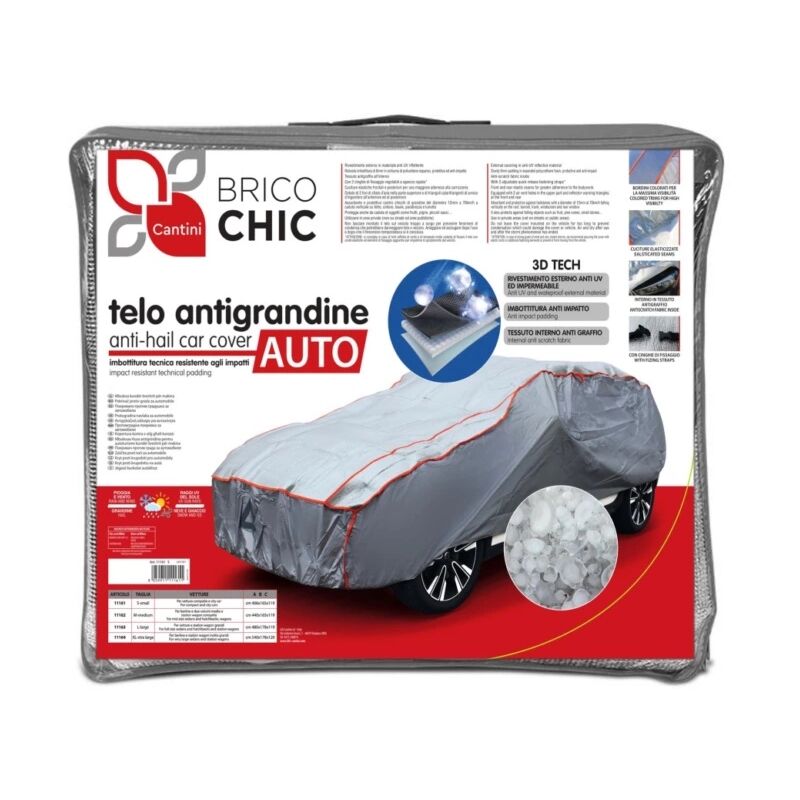 foto del prodotto telo copriauto antigrandine brico chic xl per autovetture 540x165x119 cm