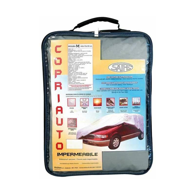 foto del prodotto telo copriauto impermeabile grigio misura l 480 x 175 x 120 cm