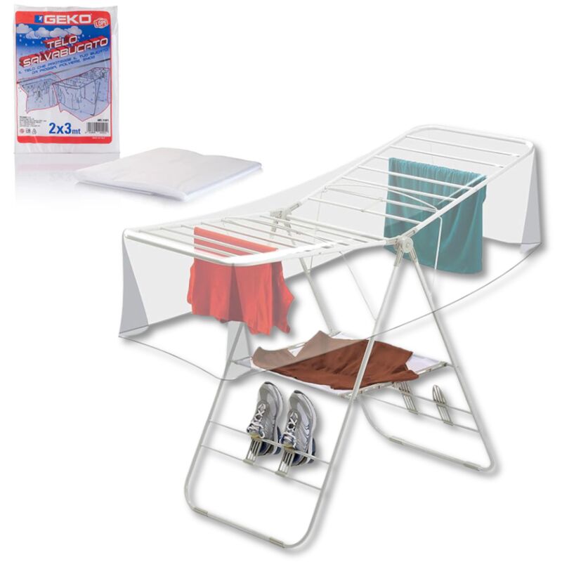 foto del prodotto telo copribucato trasparente polietilene 2x3 metri alto spessore ideale per protezione da pioggia e smog