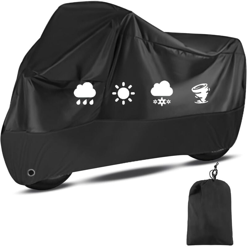foto del prodotto telo coprimoto lablanc telo coprimoto impermeabile 210d, resistente ai raggi uv, antivento, per esterni, per moto, scooter, ciclomotori 245 cm x 105
