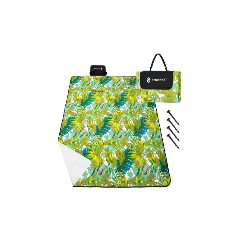 foto del prodotto telo da picnic 150 x 200 cm coperta da giardino in foglio d'alluminio picchetti per il terreno - springos