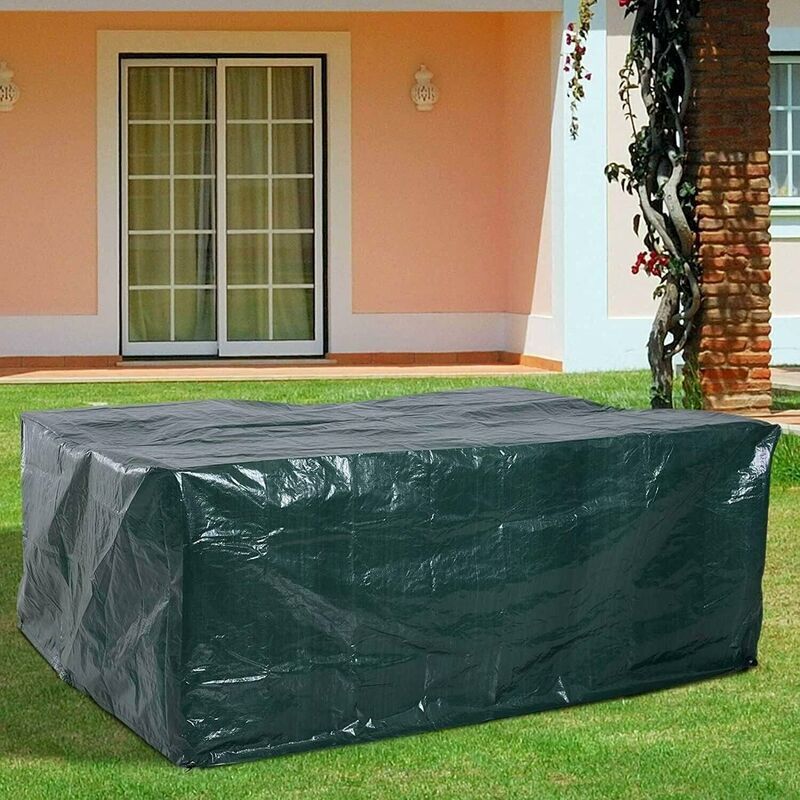 foto del prodotto telo di copertura impermeabile per mobili da giardino 240x140x90cm telo protettivo anti uv telo traspirante in polietilene per tavoli da giardino