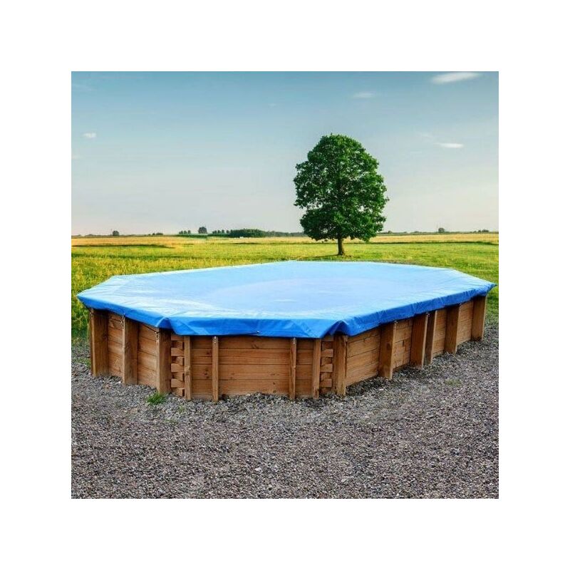 foto del prodotto telo di copertura invernale per piscine in legno gre braga 815x420 cm