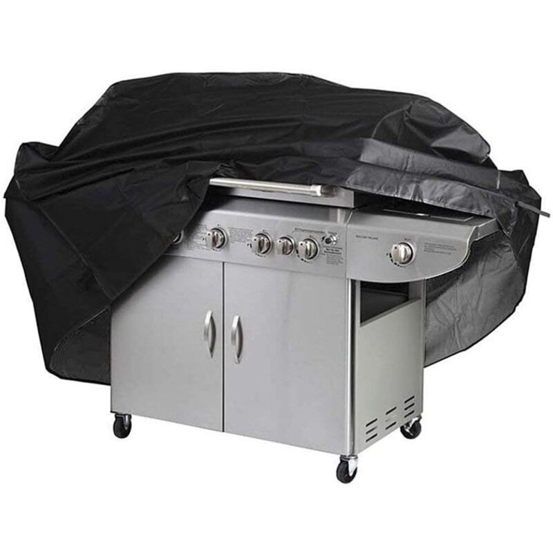 foto del prodotto telo di copertura per barbecue, telo protettivo per barbecue, resistente ai raggi uv, all acqua e all umidit , con borsa portaoggetti, nero 170 x 61