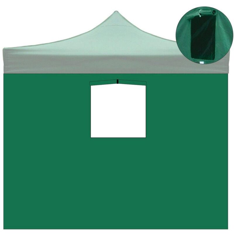 foto del prodotto telo di ricambio laterale per gazebo pieghevole 3x2m impermeabile con finestra verde