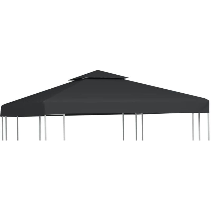 foto del prodotto telo di ricambio per gazebo 310g/m² grigio scuro 3x3m vidaxl