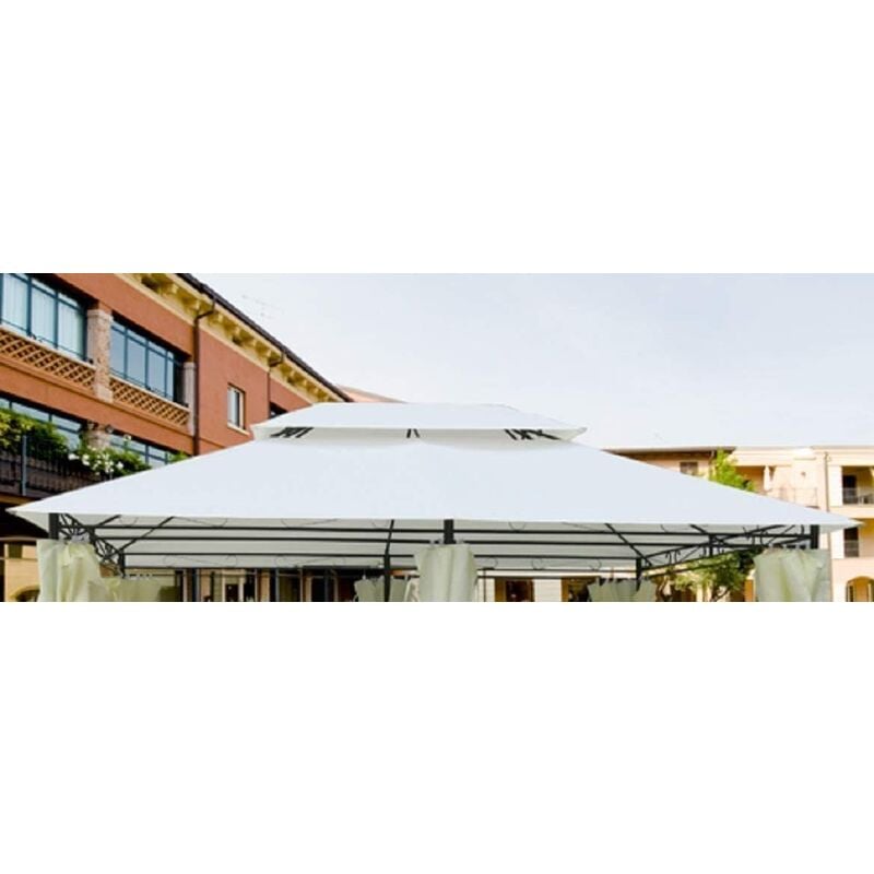 foto del prodotto telo di ricambio per gazebo 3x4 con aggancio a sporgenza top telo ecrù con airvent