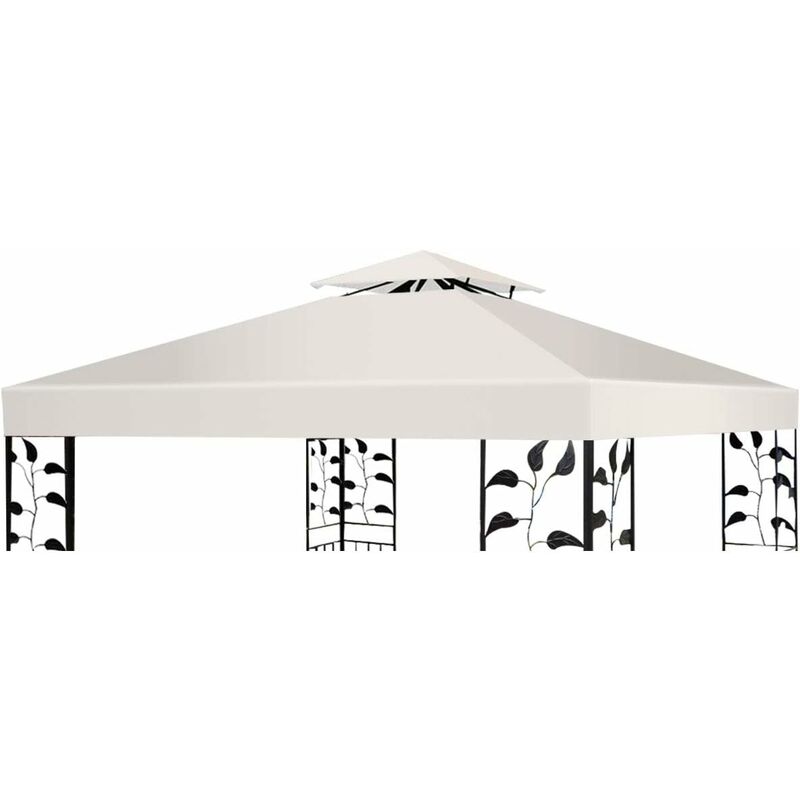 foto del prodotto telo di ricambio per gazebo, baldacchino a doppio strato con camino airvent, tessuto impermeabile, telo quadrato 3 x 3 m per gazebo e pergola esterna