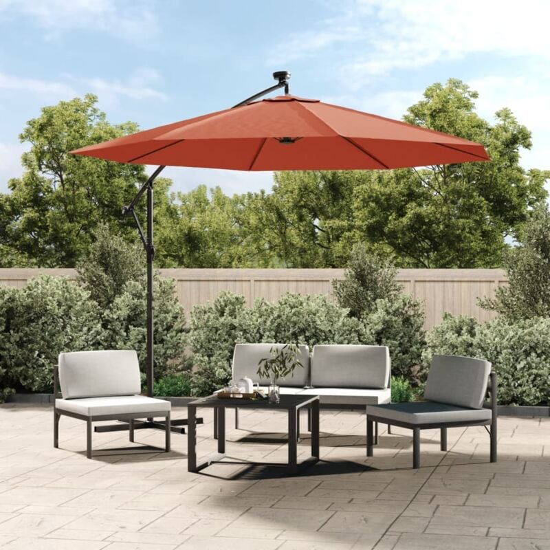 foto del prodotto telo di ricambio per ombrellone grigio terracotta 350 cm vidaxl