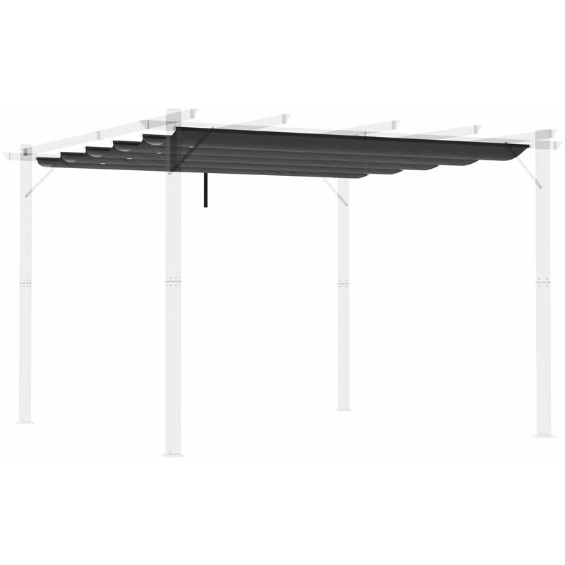 foto del prodotto telo di ricambio per pergola da giardino 3x3m in poliestere grigio scuro
