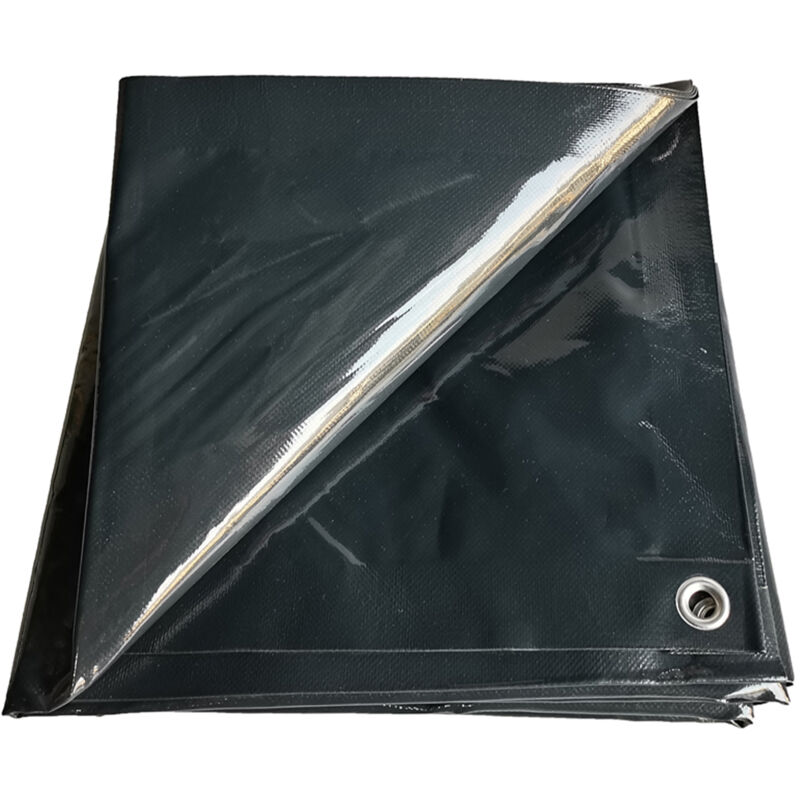 foto del prodotto telo impermeabile 5 x 8 m, pvc 650 g m , impermeabile, antipioggia, con occhielli, antracite telo copritutto occhiellato, copertura, telone