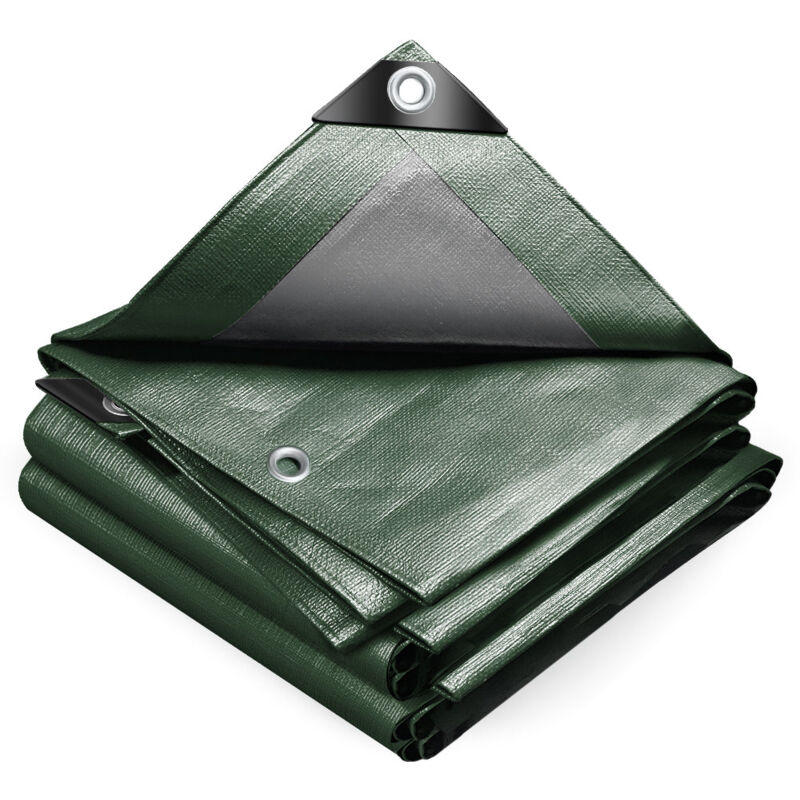 immagine 0 del prodotto telo impermeabile esterno 3x5m, telone occhiellato pe 240 g m , verde argento vounot