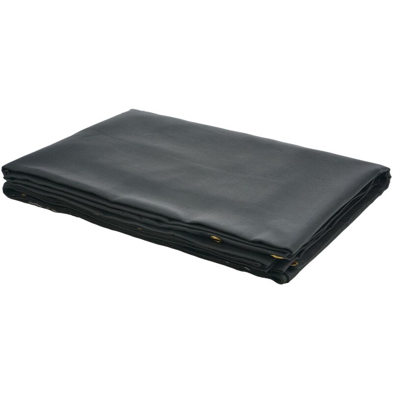 foto del prodotto telo in rete per autocarri con cassone ribaltabile, 6 x 14 piedi, copertura resistente nera rivestita in pvc con doppia tasca da 5,5 18oz, occhielli