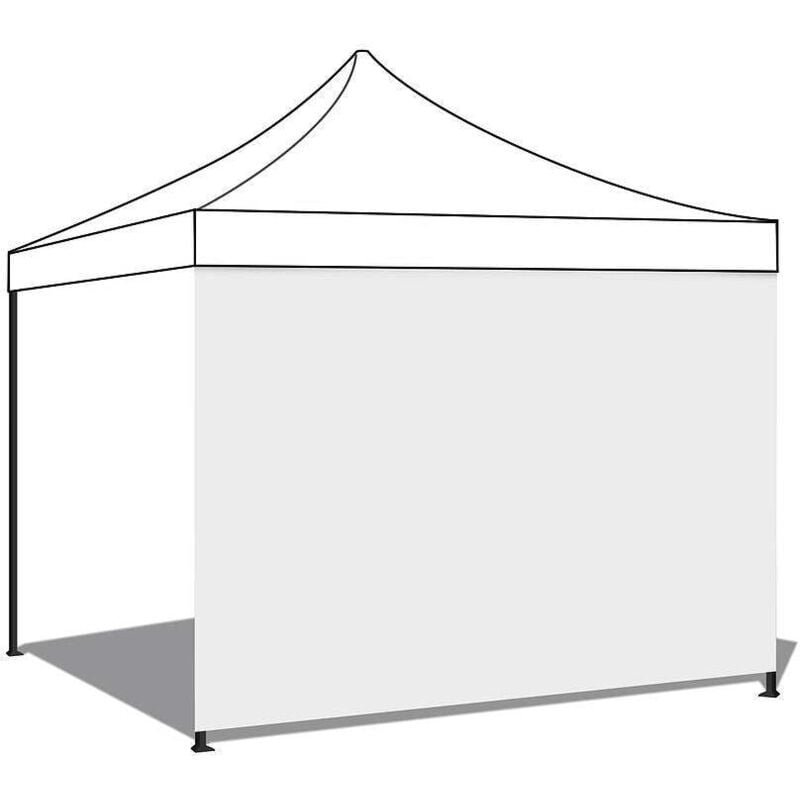 foto del prodotto telo laterale 3x2m bianco impermeabile con porta avvolgibile per gazebo richiudibile 3x3mt