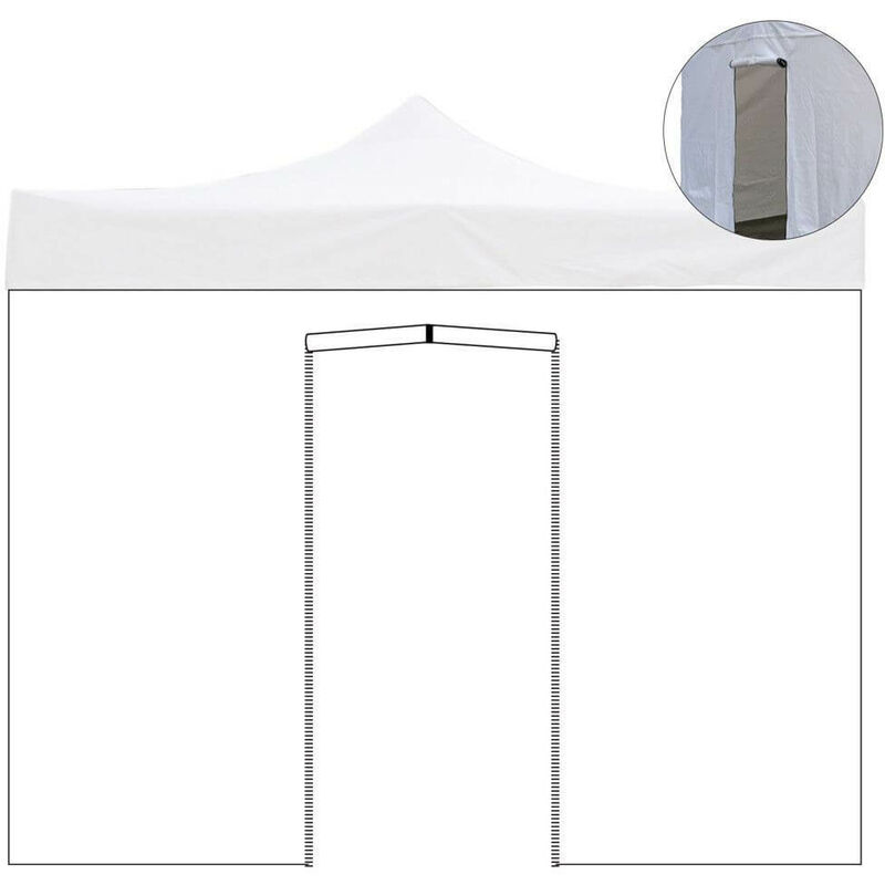 foto del prodotto telo laterale per gazebo richiudibile 2x2m impermeabile bianco