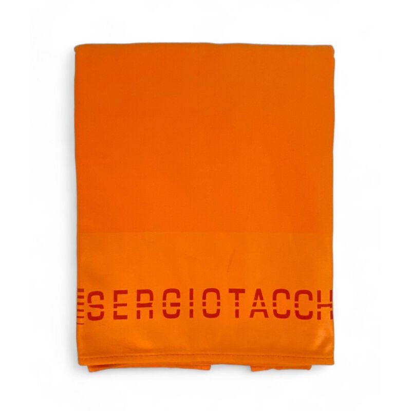 foto del prodotto telo mare in morbidissima microfibra tinta unita misura grande salva spazio sergio tacchini arancio fluo
