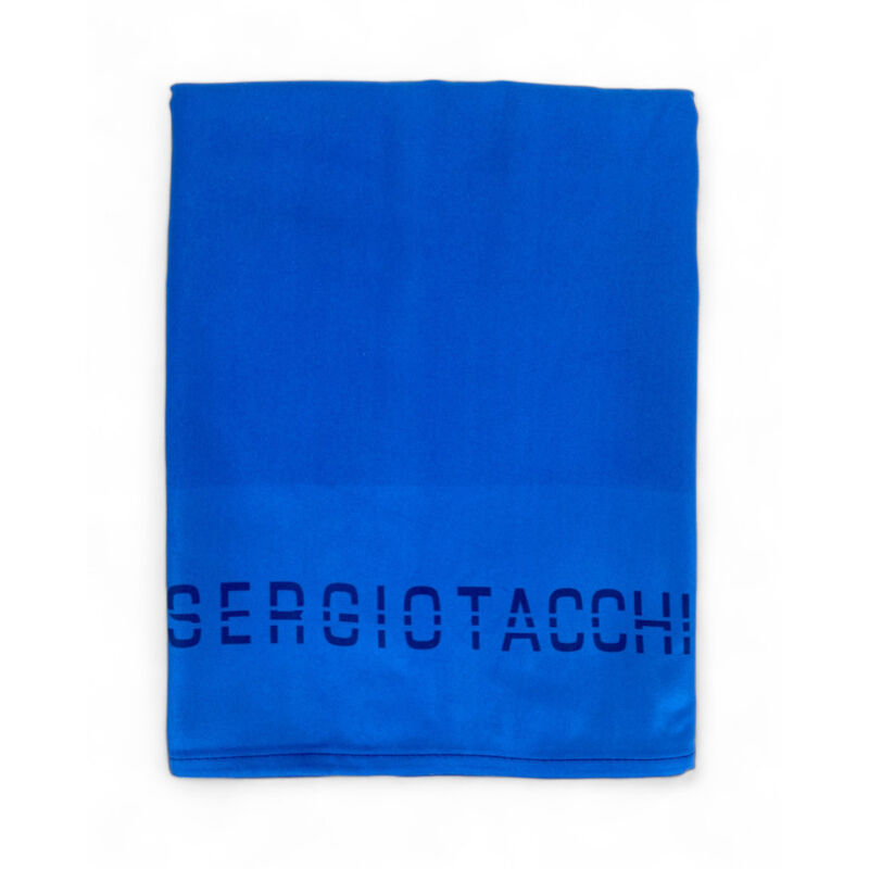 foto del prodotto telo mare in morbidissima microfibra tinta unita misura grande salva spazio sergio tacchini blu
