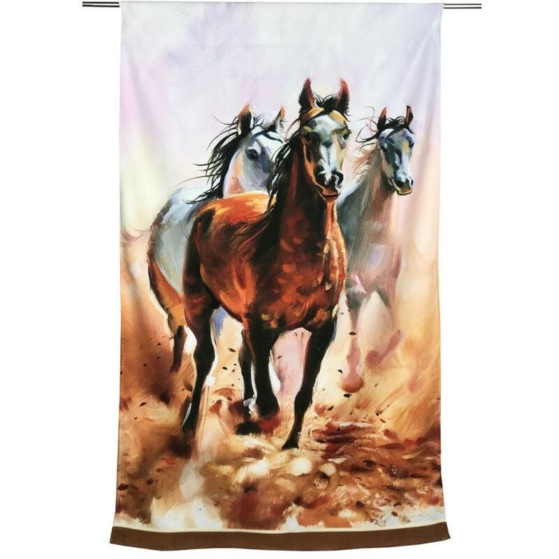 foto del prodotto telo mare in spugna cavalli painting misura grande cm. 90 x 170