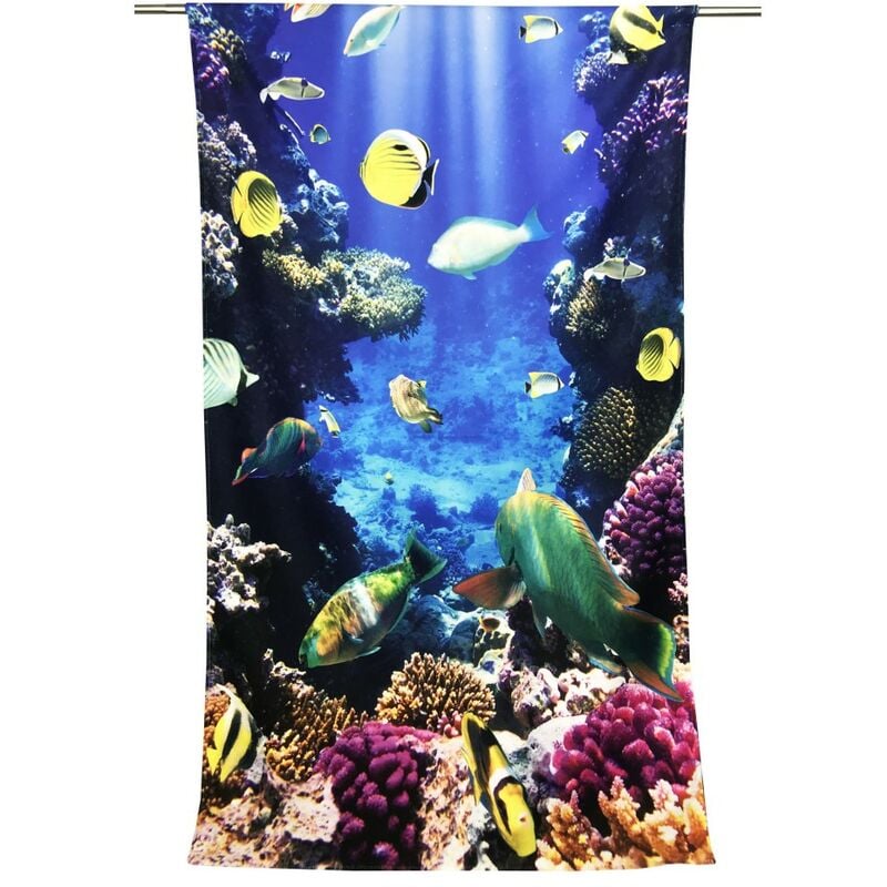 foto del prodotto telo mare in spugna fondale marino misura grande cm. 90 x 170