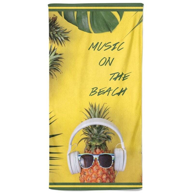 foto del prodotto telo mare in spugna music on the beach misura grande cm. 90 x 170