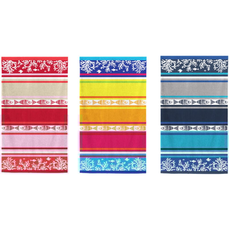 foto del prodotto telo mare jacquard spugna asciugamano spiaggia disegno malta, misuratelo marecoloreblu-azzurro