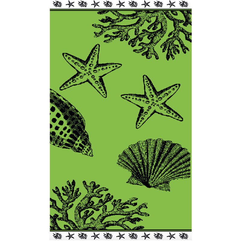 foto del prodotto telo mare spiaggia piscina jacquard in spugna disegno baleari verde