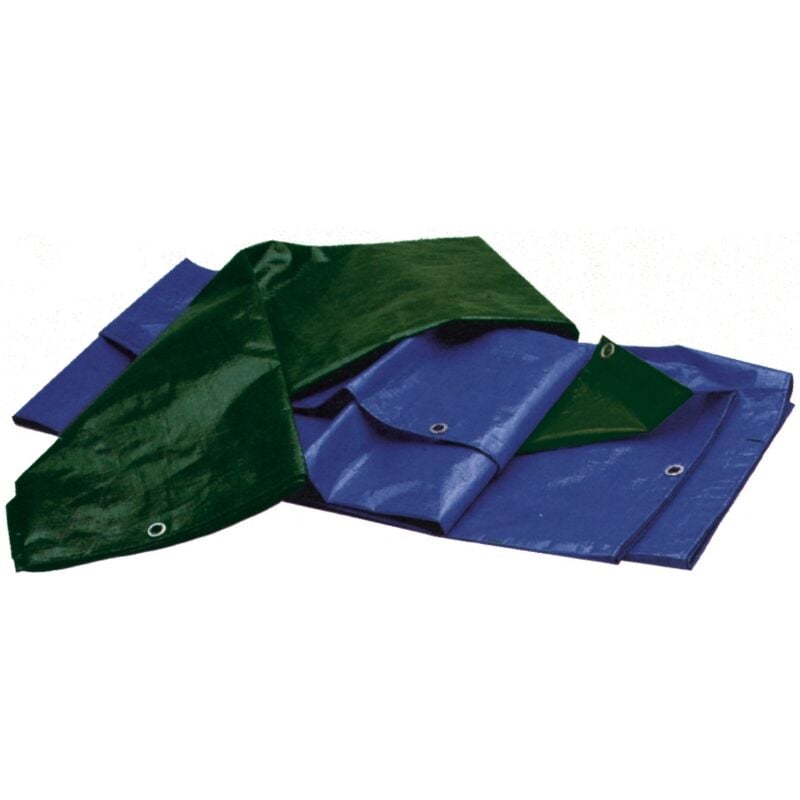foto del prodotto telo multiuso antistrappo occhiellato eurogarden verde e blu 4x5 m