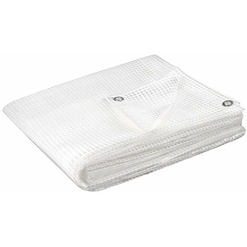 foto del prodotto telo occhiellato antistrappo impermeabile in polietilene bianco da campeggio 160 gr 2.5 x 3 mt