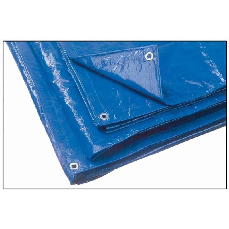 foto del prodotto telo occhiellato in polietilene col. blu 180 gr mq mt. 8x10