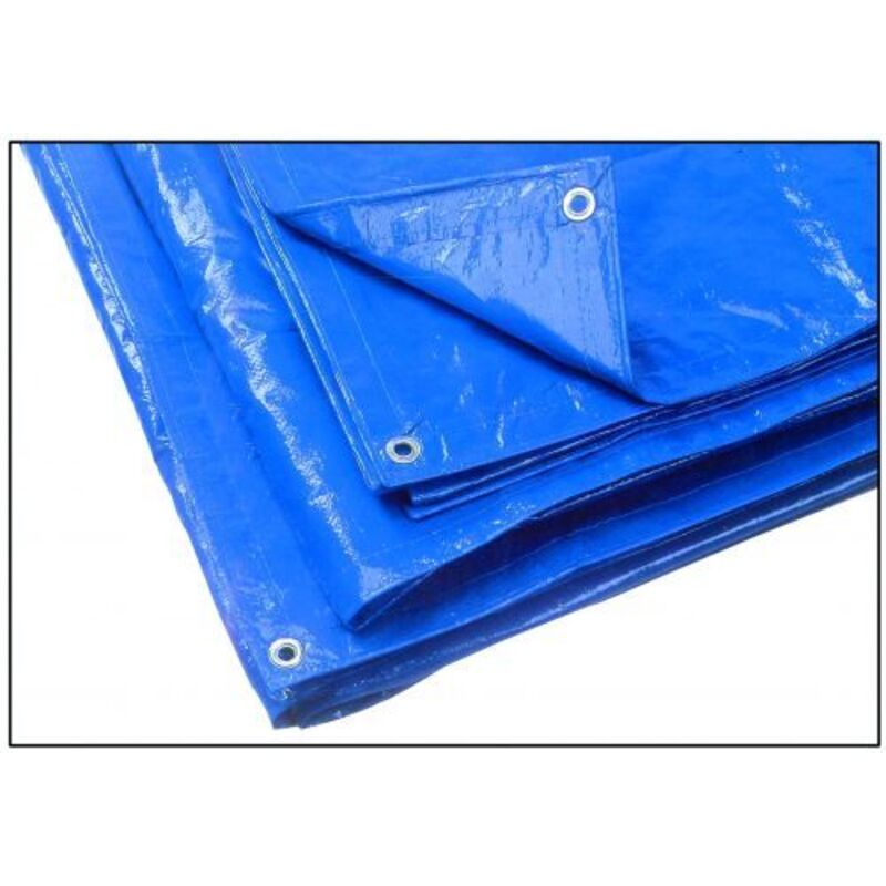 foto del prodotto telo occhiellato multiuso in polietilene col. blu 180 gr mq mt. 8x10 utilia