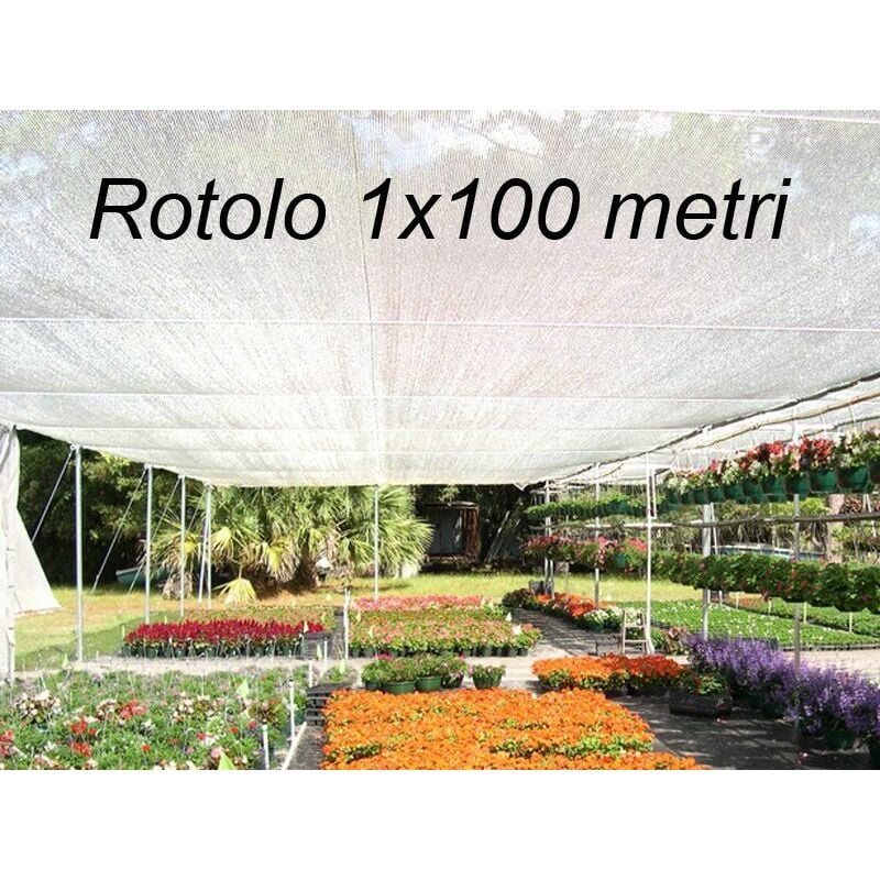 foto del prodotto telo ombreggiante 1x100 metri bianco per recinzione copertura rete oscurante