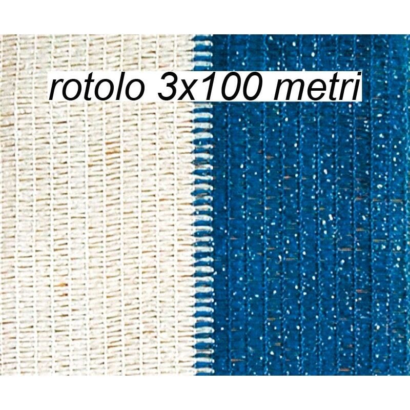 foto del prodotto telo ombreggiante 3x100 metri azzurro per recinzione copertura rete oscurante