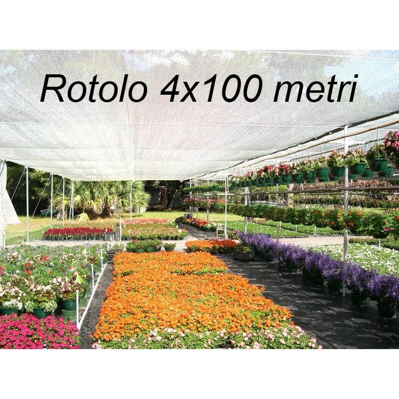 foto del prodotto telo ombreggiante bianco 4x100 metri per recinzione rete oscurante copertura