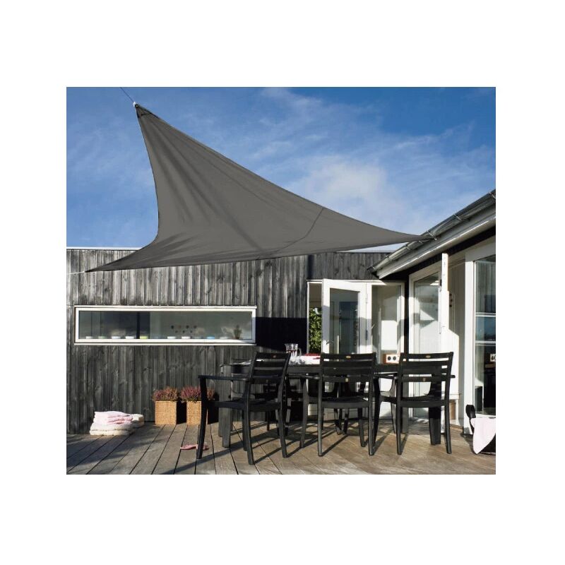 foto del prodotto telo parasole triangolare eurogarden in poliestere grigio 3x3x3 m