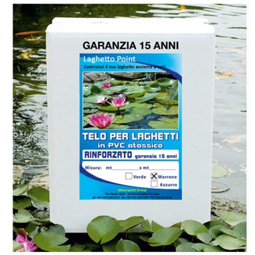 foto del prodotto telo per laghetto rinforzato in pvc marrone 5,00 x 6,00 metri