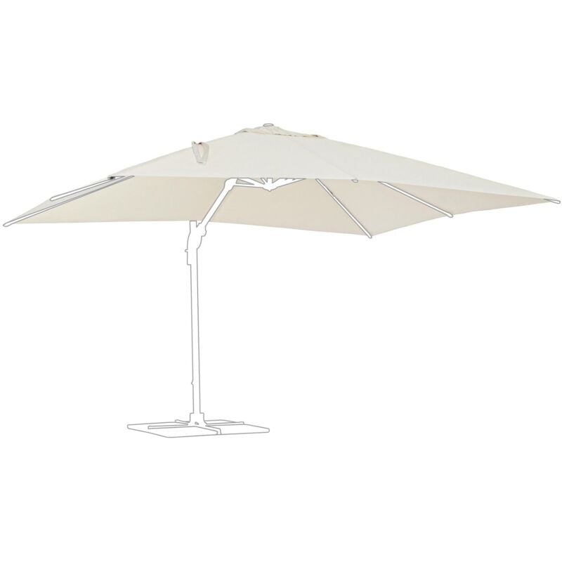 foto del prodotto telo per ombrellone orion color beige, con camino antivento, per esterno e giardino 3 x 4 metri