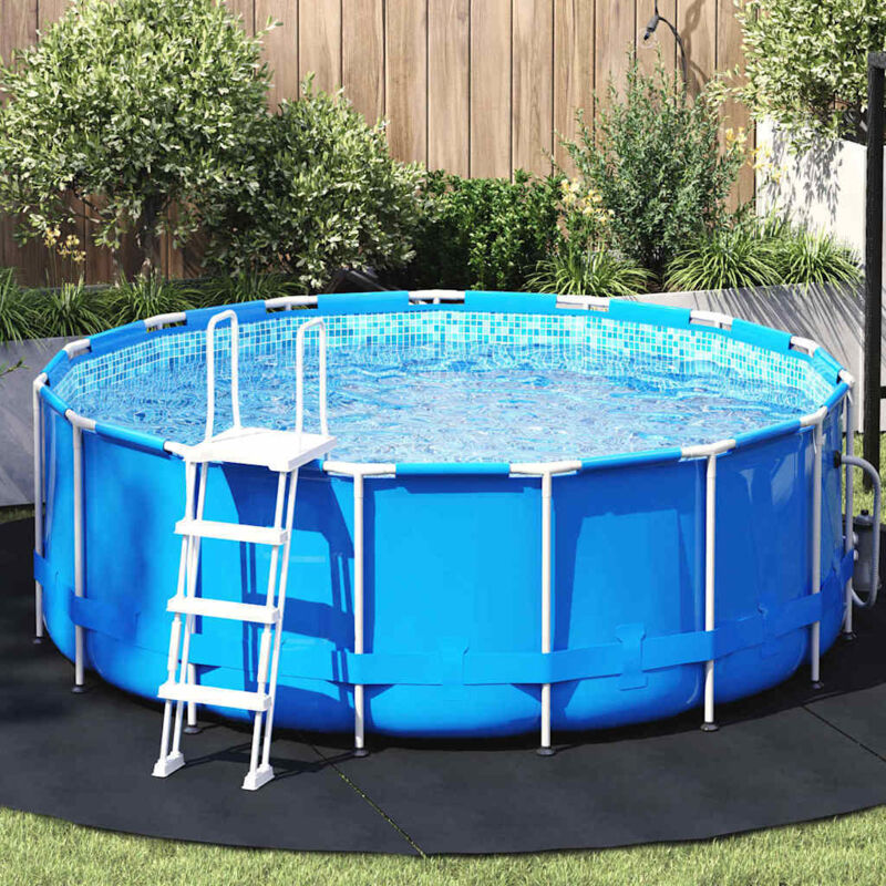 foto del prodotto telo per piscina nero 306 cm in tessuto non tessuto e di forma rotonda. vidaxl