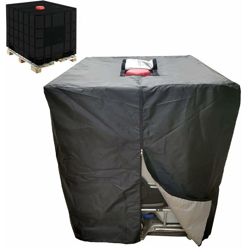 foto del prodotto telo per serbatoio dell acqua, copertura per contenitore del serbatoio dell acqua piovana da 1000 litri, con cerniera, antivento, anti uv, resistente
