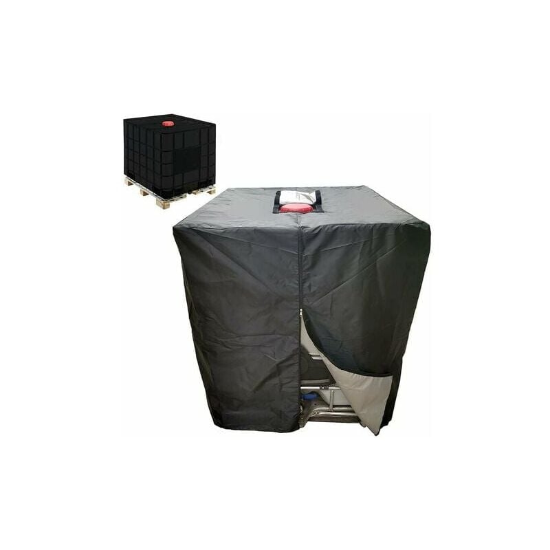 foto del prodotto telo per serbatoio dell acqua ibc, copertura per contenitore del serbatoio dell acqua piovana da 1000 l, con cerniera, antivento, anti uv, resistente