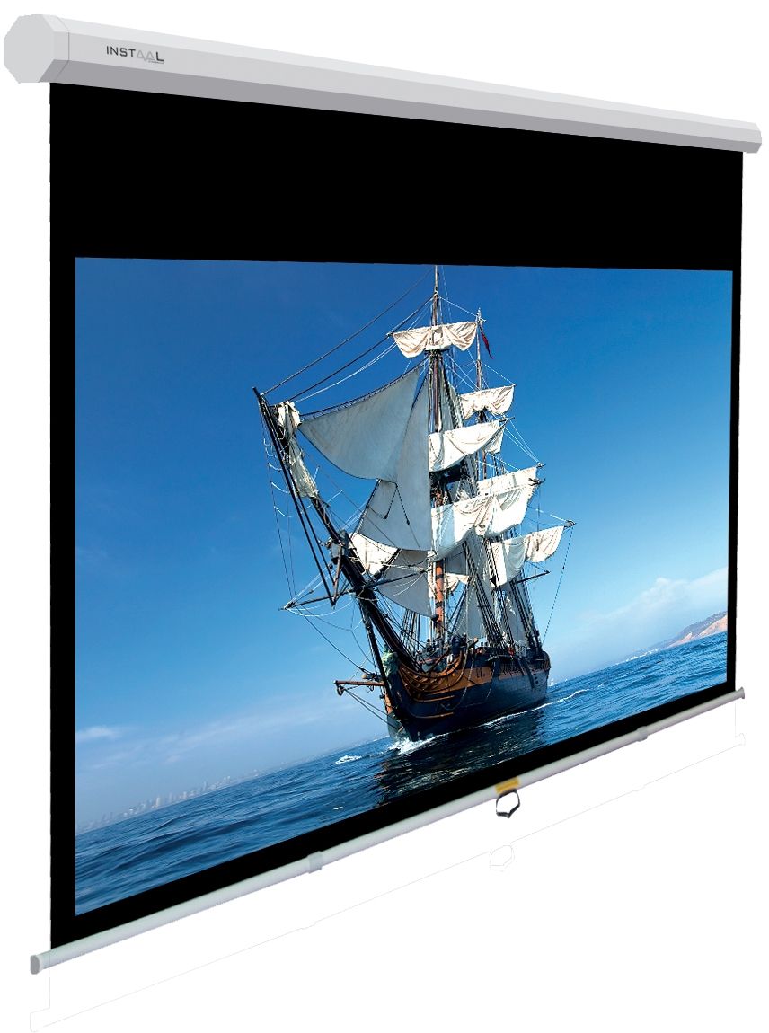 foto del prodotto telo provis 200x114 insman a molla manuale hd canvas 16 9 - ins10001