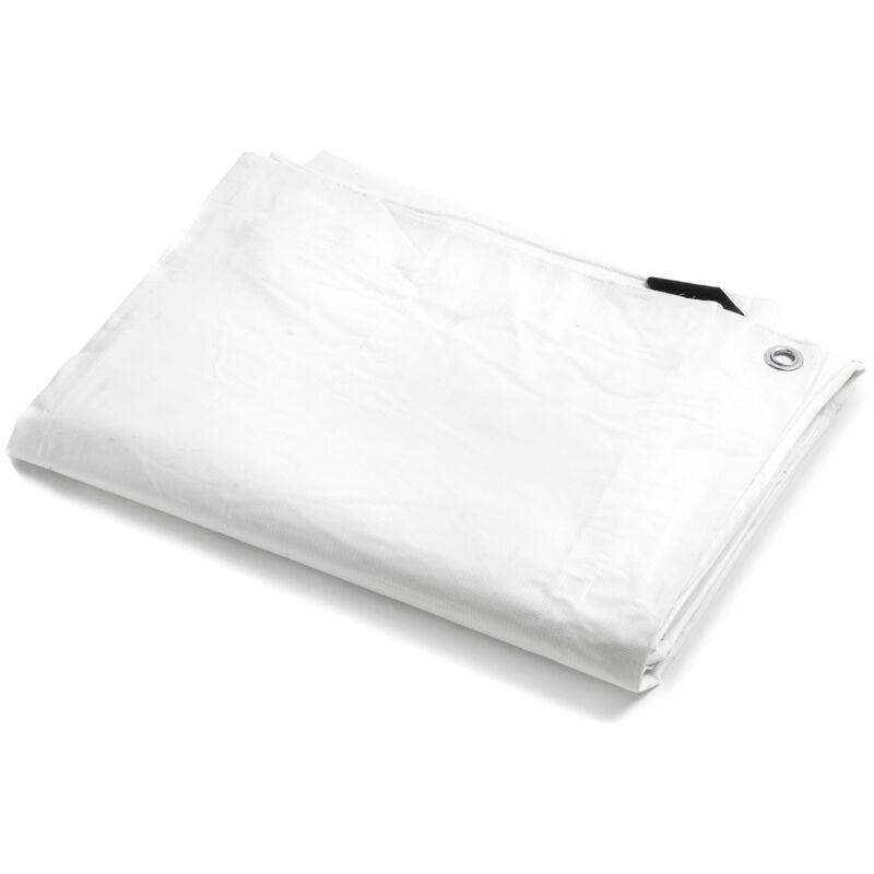 foto del prodotto telo pvc ultra 260gr occhiellato copertura impermeabile esterni bianco 2,5x6m sti