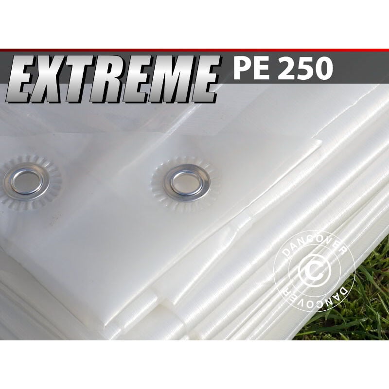 foto del prodotto telo telone occhiellato 5x8m, pe 250g m , traslucido