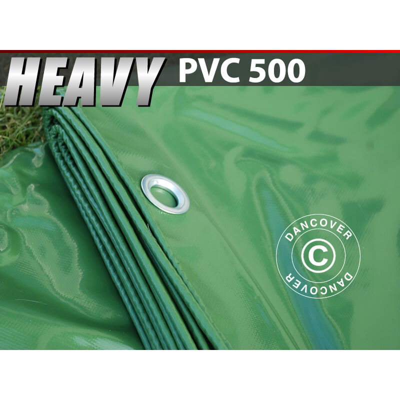 foto del prodotto telo telone occhiellato 6x10m, pvc 500g m , verde