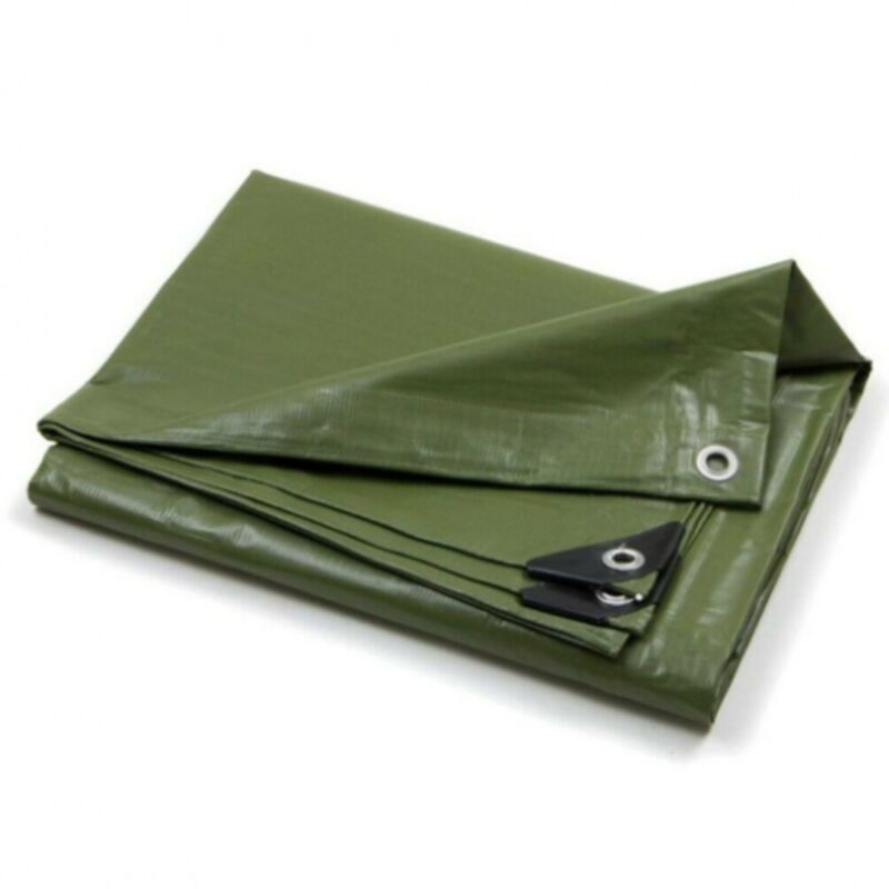 foto del prodotto telo telone verde occhiellato impermeabile in polietilene 90 gr mq 4x4 mt 4x4 metri