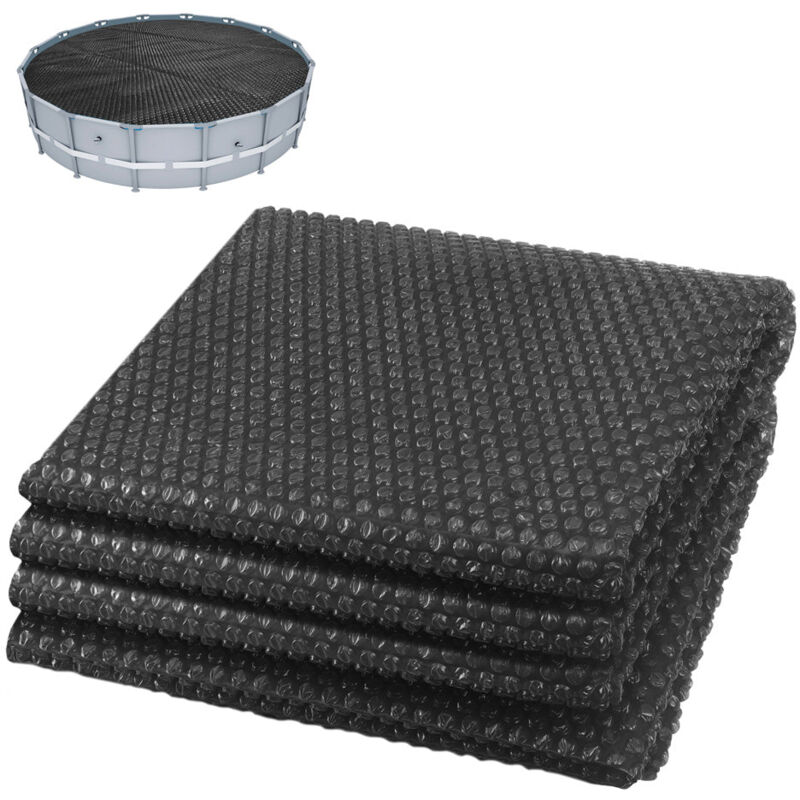 foto del prodotto telo termico per piscina rotonda 305 cm, copertura solare a bolle 120 m, tagliabile, riscaldamento acqua piscina, nero - vounot