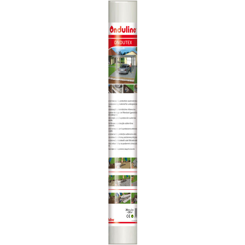 foto del prodotto telo tnt onduline 100 gr. da utilizzare come elemento di separazione e stabilizzante per pavimentazioni in ghiaia o autobloccanti. 1m x 20m