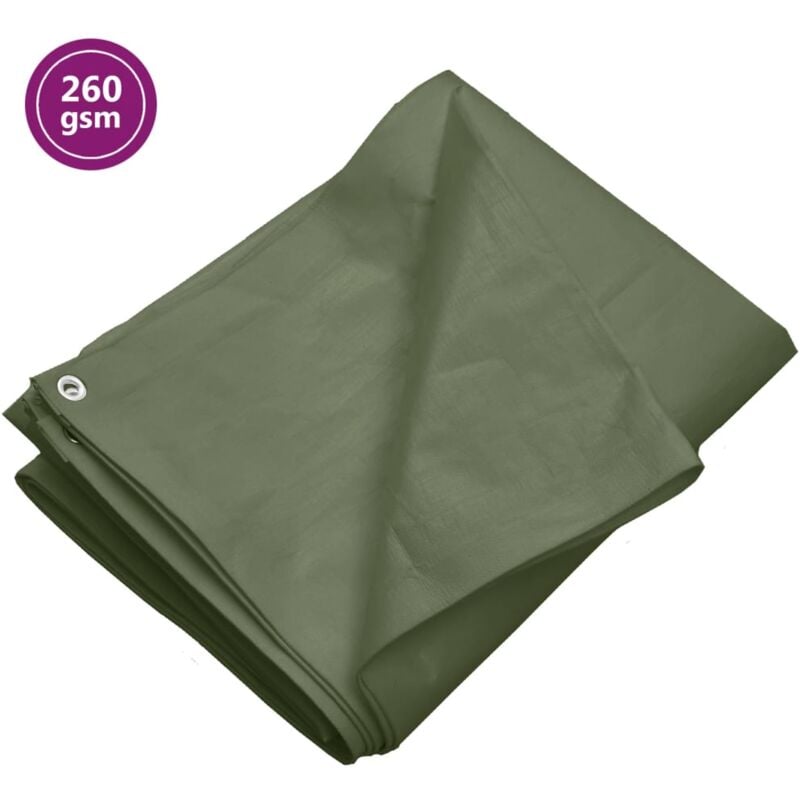 foto del prodotto telone 260 g m verde in hdpe multifunzione disponibile in varie misure dimensioni 8 x 10 m