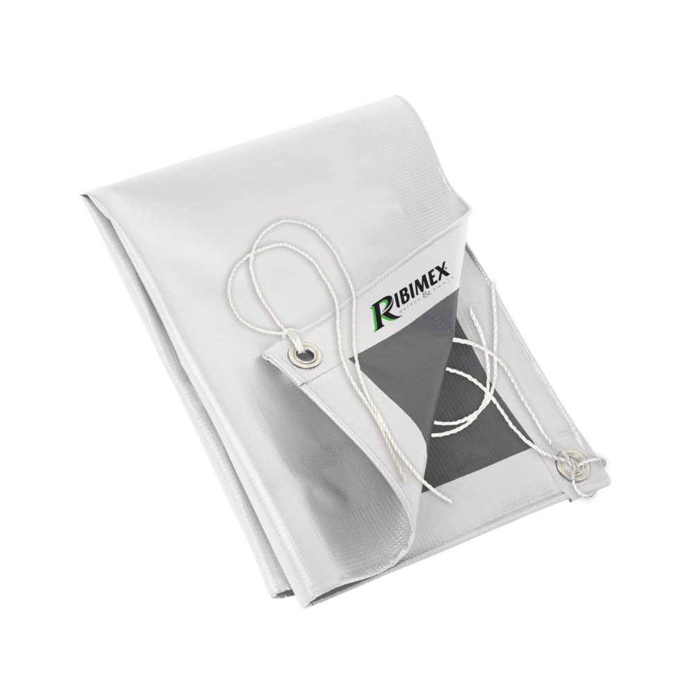 foto del prodotto telone copertura 100 pvc impermeabile 5x8 mt occhiellato bianco prb30005x08